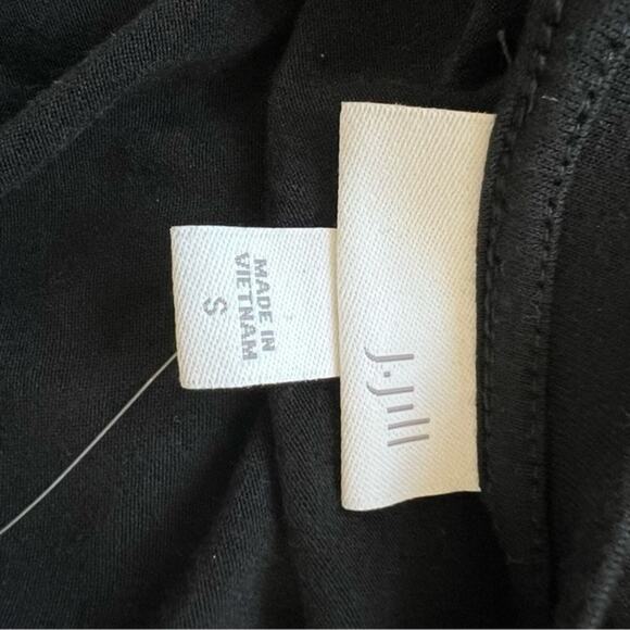 NWT J. Jill Black Pleated Drawstring-Waist Knit Dress 3/4 Sleeve Stretch Knit - Picture 9 of 14